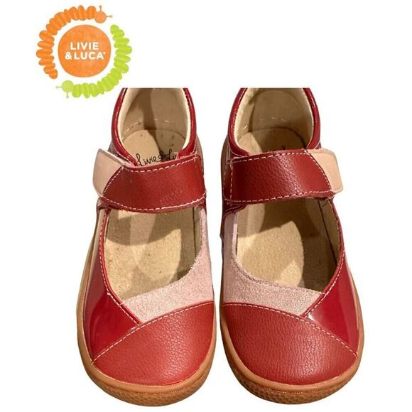 Livie & Luca - Sweet Remanant II Red Multi Patterned Girls Dress Shoes | Size 11 - Picture 3 of 15